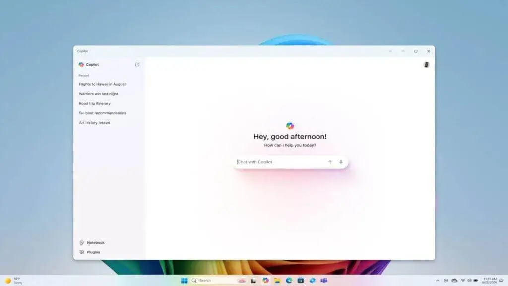 Microsoft выпускает новое приложение Copilot для Windows 11