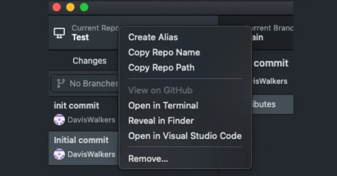 Удаление через GitHub Desktop