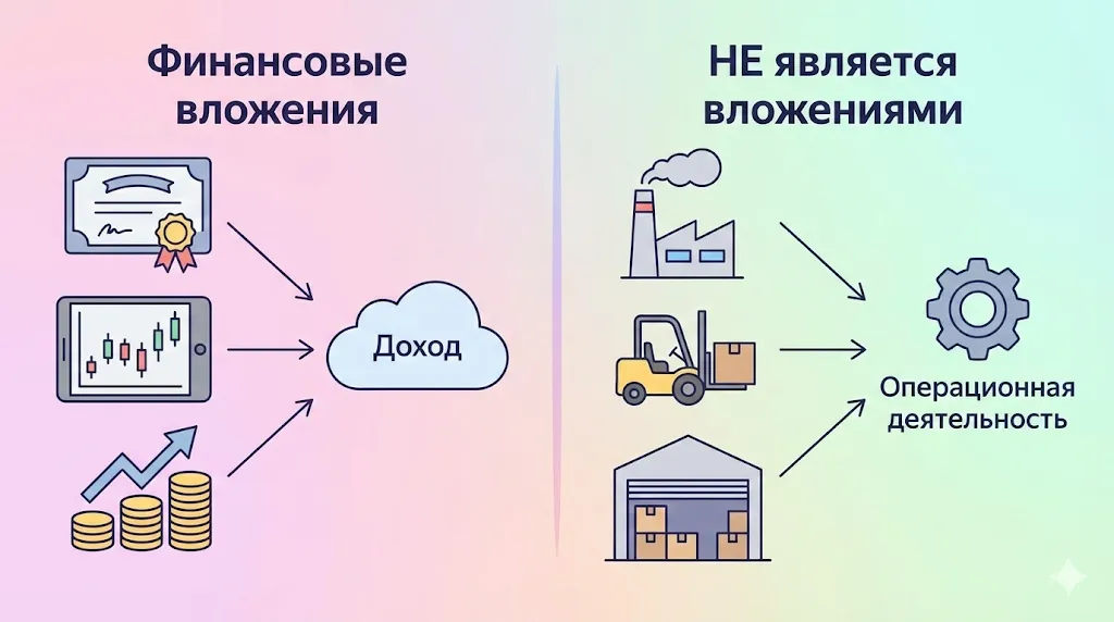 Сравнение финансовых и операционных активов.