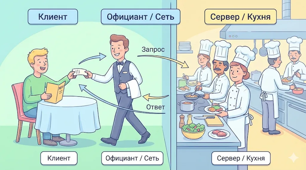 Клиент-сервер в ресторане