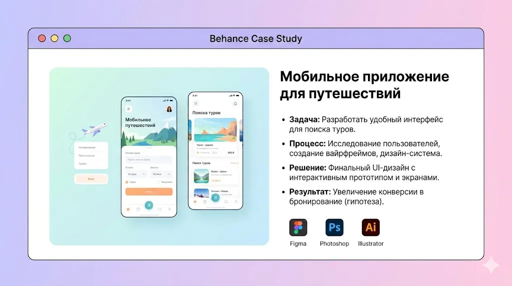 Иллюстрация портфолио Junior-дизайнера