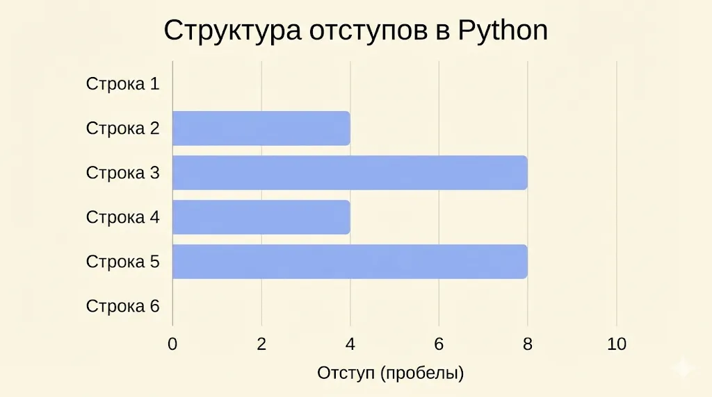 Диаграмма отступов в Python.