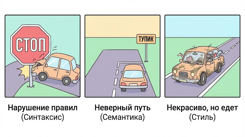 Аналогия синтаксиса, семантики, стиля.