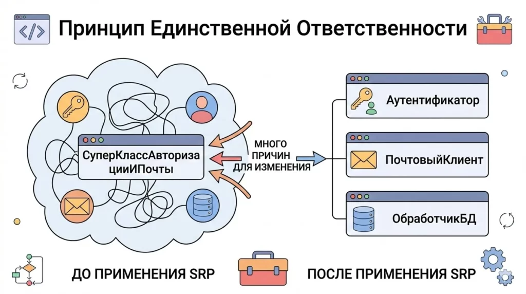 Сравнение применения SRP.