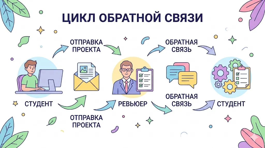 цикл ревью ментором.