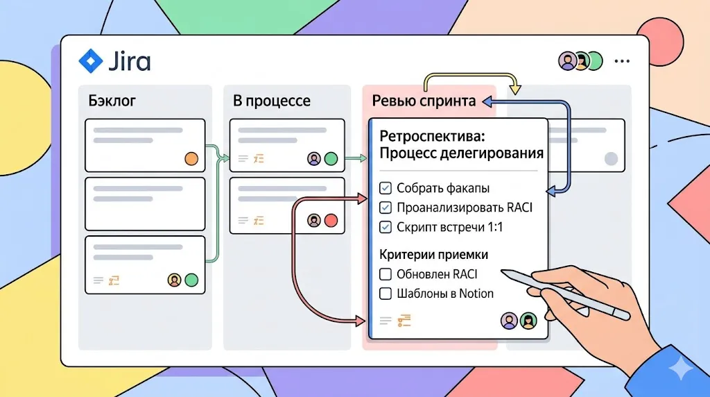 Канбан-доска, процесс.