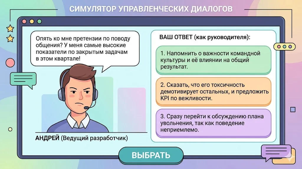 Развилка в симуляторе.