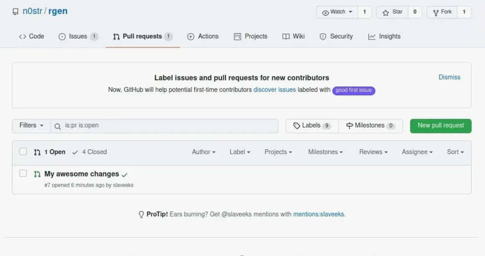 GitHub pull request