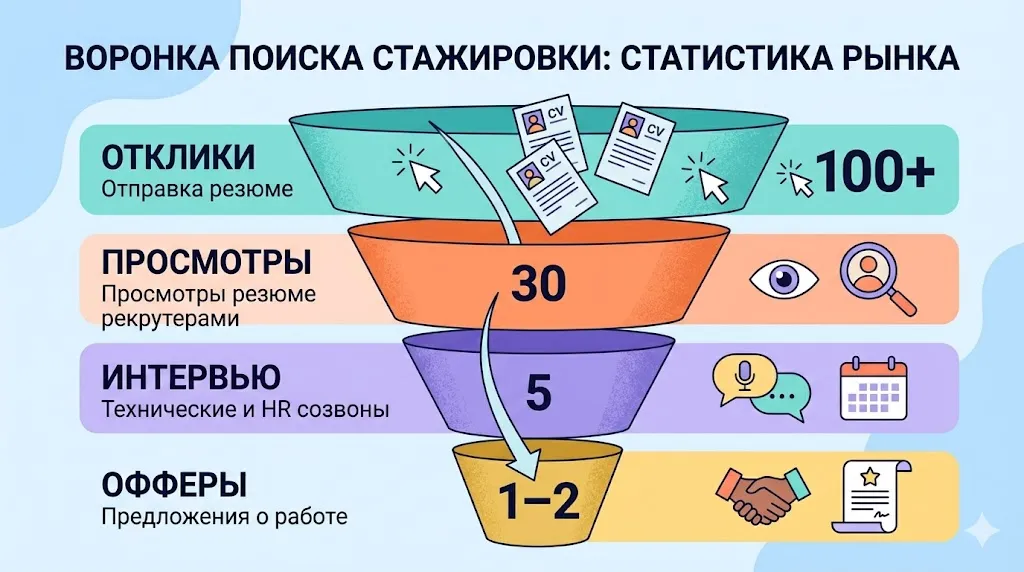 Воронка поиска стажировки.