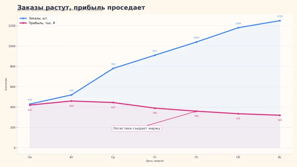 Заказы и прибыль