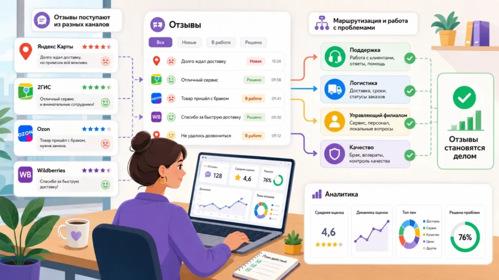 Работа с отзывами
